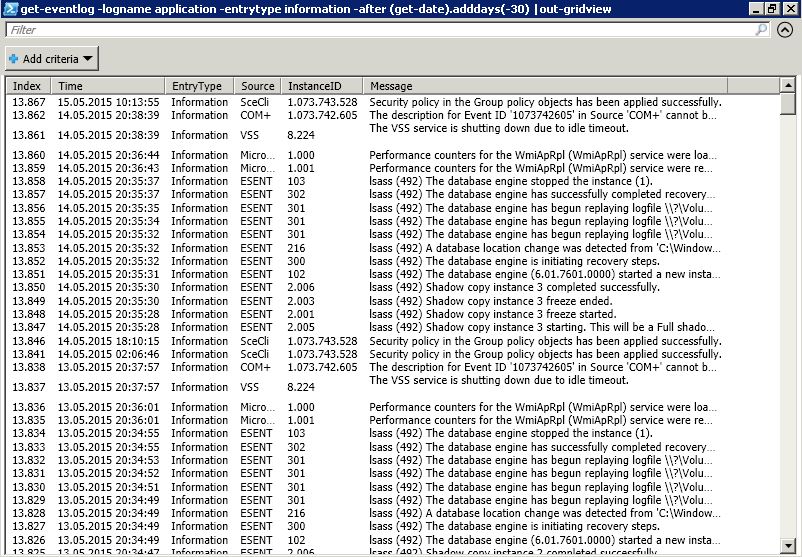 Event viewer durch powershell ersetzen get eventlog get winevent